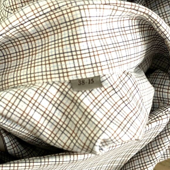 Canali Multi Color Fine Stripe Cotton Plaid Button Down Shirt IT Size 38 = US 15 - Picture 4 of 8